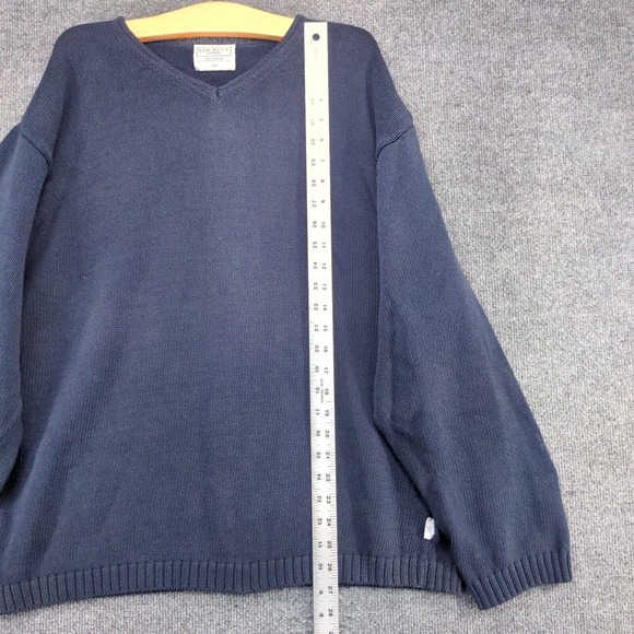 Hackett London Men's Sweater Blue XXL Long Sleeve V-Neck All Cotton Made Italy - Picture 14 of 16